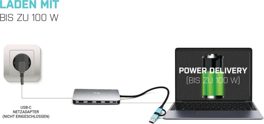 Docking postaja z 3 zasloni, 100W, i-Tec USB 3.0/USB-C/Thunderbolt, srebrna