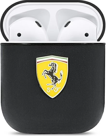 Ovitek za AirPods, Ferrari FESA2LEBK, usnje, črn