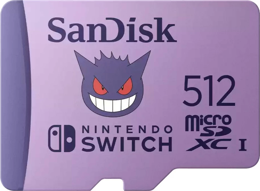 Spominska kartica microSDXC 512 GB za Nintendo Switch, Sandisk, Gengar, vijolična Spominska kartica microSDXC 512 GB za Nintendo Switch, Sandisk, Gengar, vijolična