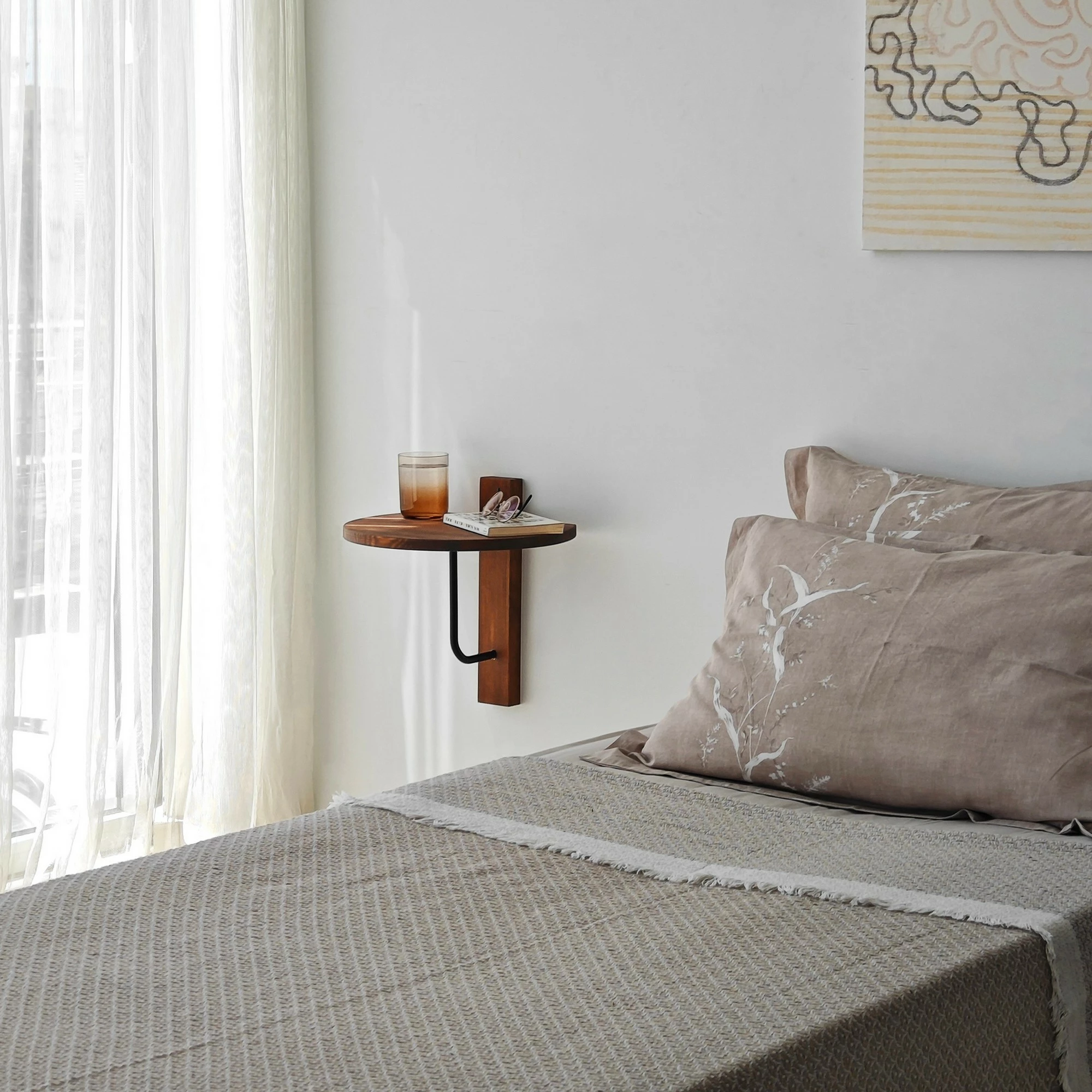 Stenska polica, kostanjeva barva s črnim kovinskim okvirjem, Skye Decor Reve