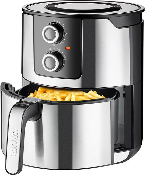 Friteza na vroči zrak, UNOLD 58655, 5 L, 1 kg, 80–200 °C, črna Friteza na vroči zrak, UNOLD 58655, 5 L, 1 kg, 80–200 °C, črna