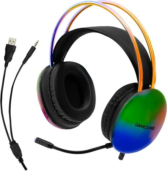 Gaming slušalke z mikrofonom Tracer GameZone GZ X4, z RGB osvetlitvijo, z vodnikom, večbarvne