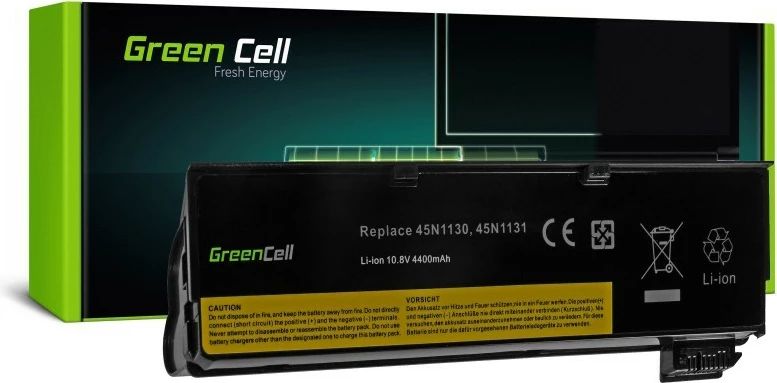 Baterija za prenosnik Green Cell LE57V2, za Lenovo ThinkPad L450 T440 T450 X240 X250, 4400 mAh, 11.1 V, črna