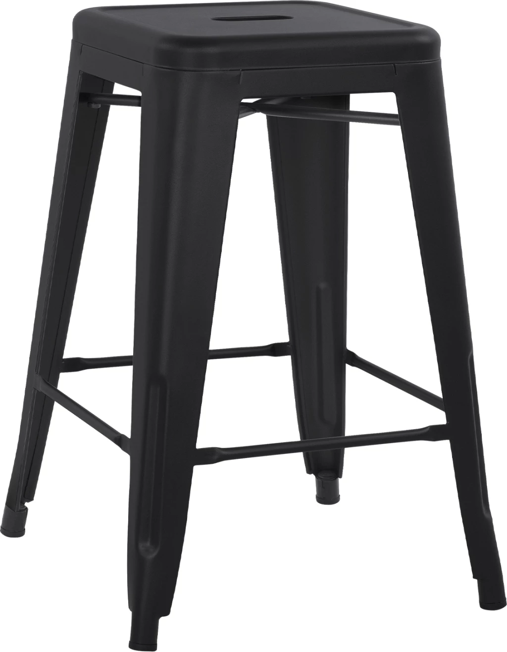 Barski stol srednje višine MELITA-PRO FH8573.42 kovinski v mat črni barvi 43x43x67Hcm