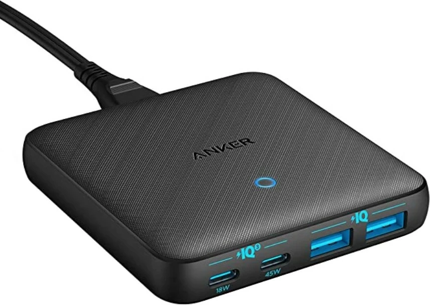 Večvrstni 65W polnilec, Anker 543 Powerport Atom III, 4 vhodi, črn