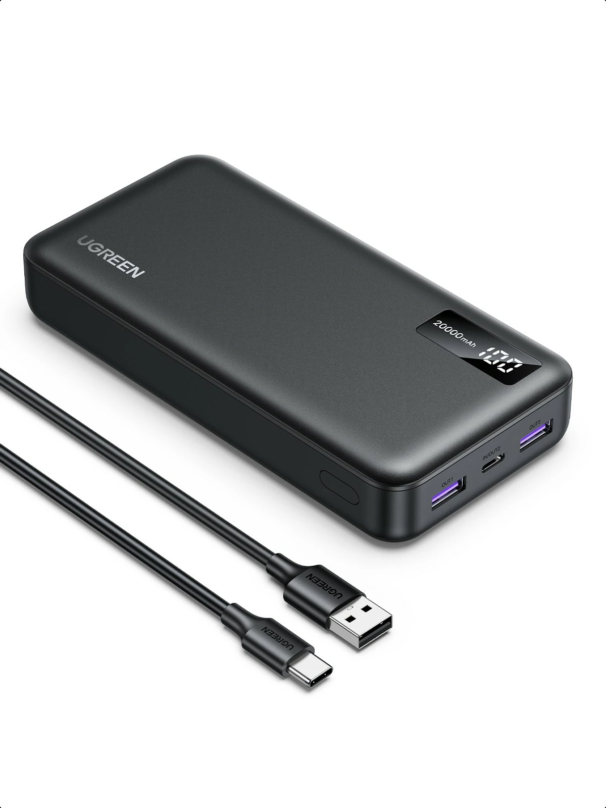 Powerbank 10000 mAh, dvosmerno hitro polnjenje, Ugreen, črn Powerbank 10000 mAh, dvosmerno hitro polnjenje, Ugreen, črn