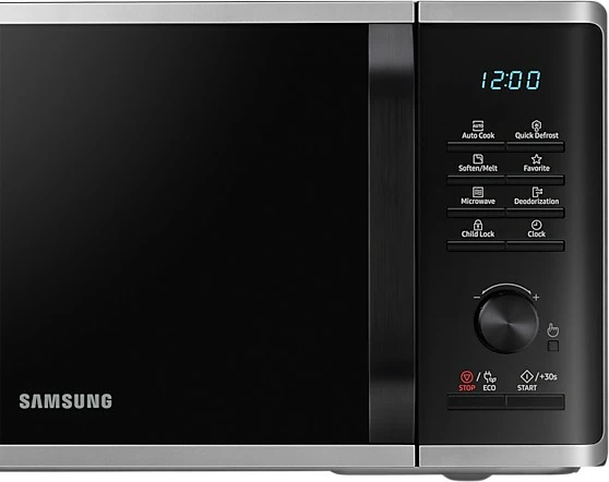 Mikrovalovna, Samsung MS23B3515AS, Solo, 23 L, 1150 W, LED, črno/siva