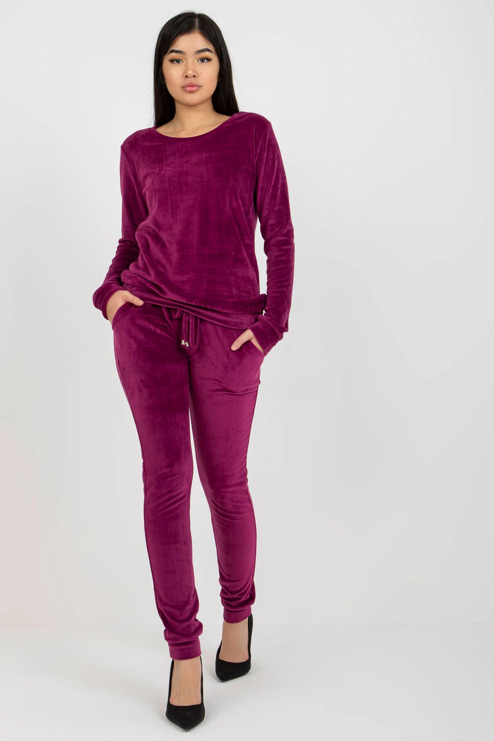 Set iz velurja, Rue Paris model 175105, violet