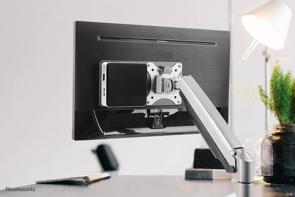 Nosilec za mini PC/Thin Client, Neomounts THINCLIENT-01, univerzalen, za monitor, do 3 kg, VESA 75x75/100x100, črn Nosilec za mini PC/Thin Client, Neomounts THINCLIENT-01, univerzalen, za monitor, do 3 kg, VESA 75x75/100x100, črn