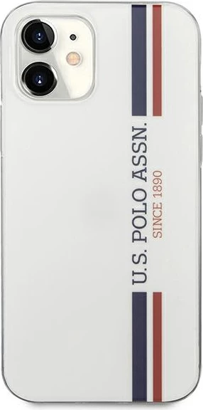 Ovitek za telefon za iPhone 12 mini (5,4"), Tricolor, bel, U.S. Polo Assn. USHCP12SPCUSSWH