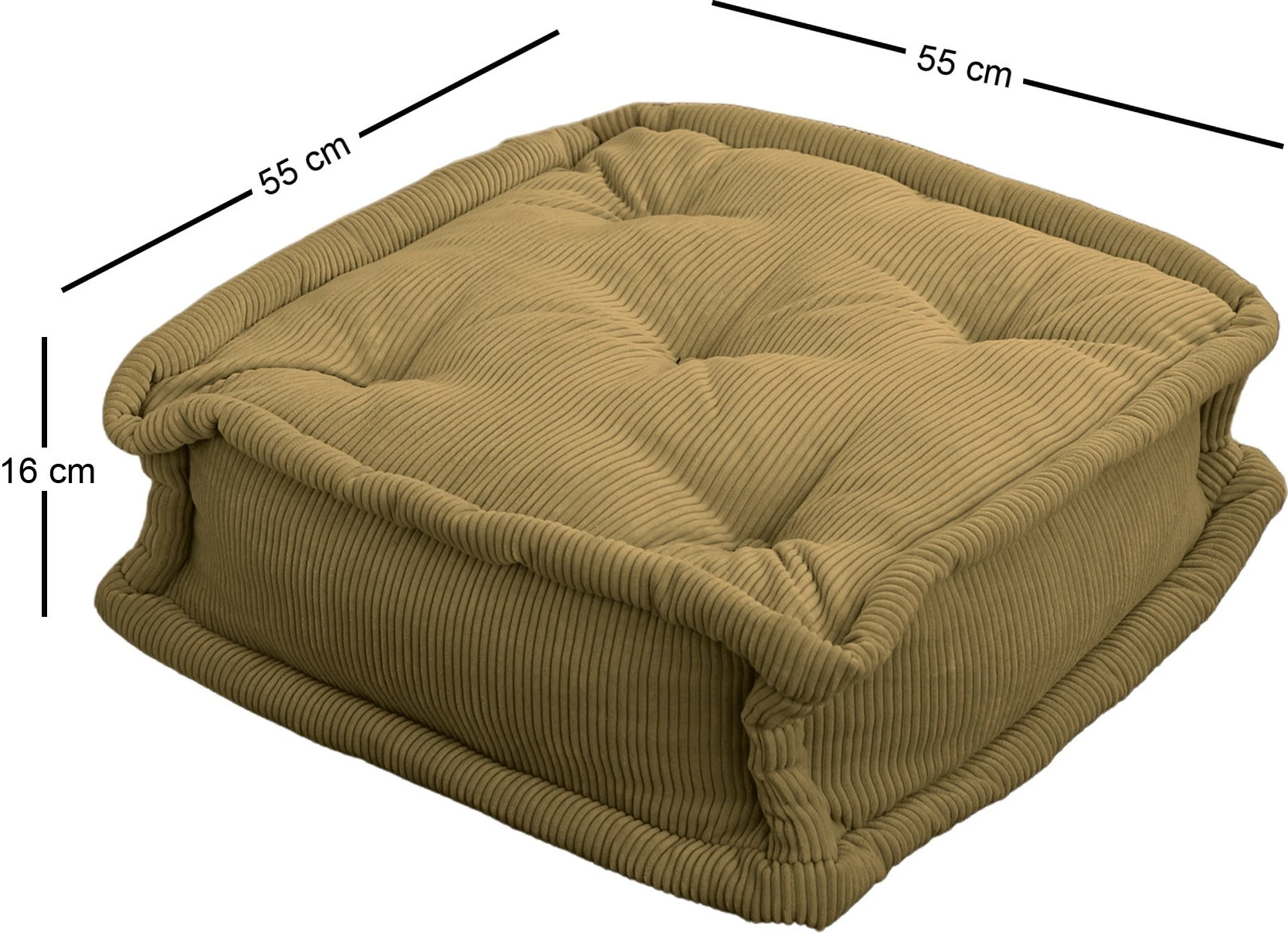 Žametna blazina, biskvitno-kaki, 55 x 55 x 16 cm — Atelier del Sofa