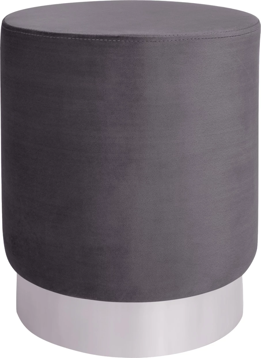 Žametni stolček Levy FH8408.01 siv s srebrno osnovo '35x43cm