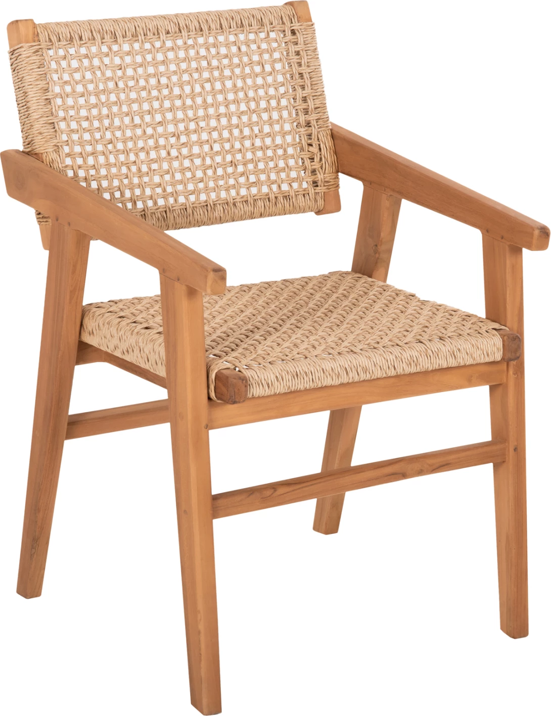 Jedilniški naslanjač BJORN FH9403.11 iz masivnega tikovega lesa-vrvi 54,5x61x85H cm