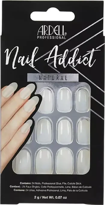 Umetni nohti naravni ovalni, Ardell Nail Addict, 24 kos