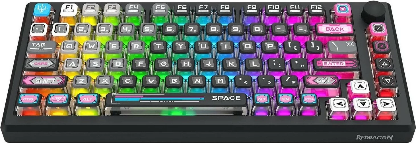 Mehanska tipkovnica Redragon K732MC-RGB-PRO Uranus Pro 82, RGB, brezžično/žično, angleška, črna