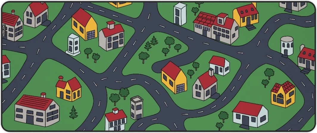 Velik XXL podložek za miško Krux Space City, večbarven z RGBW