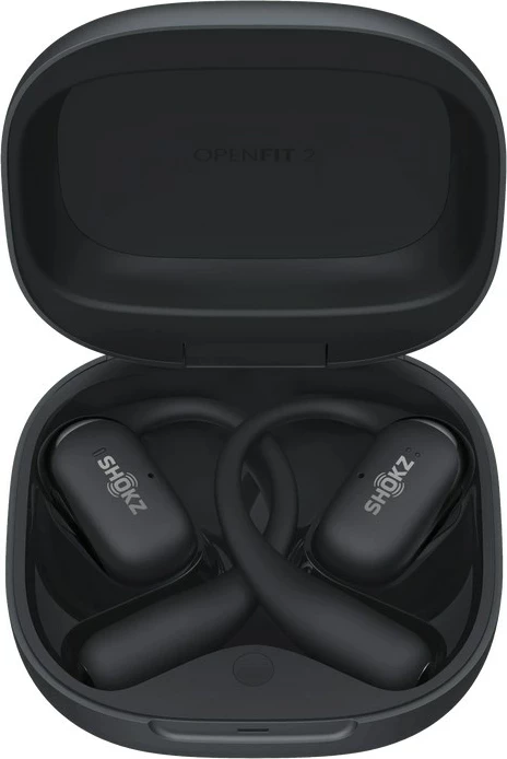 Brezžične ušesne slušalke SHOKZ OpenFit 2, ear-hook, za klice/muziko/šport, črne