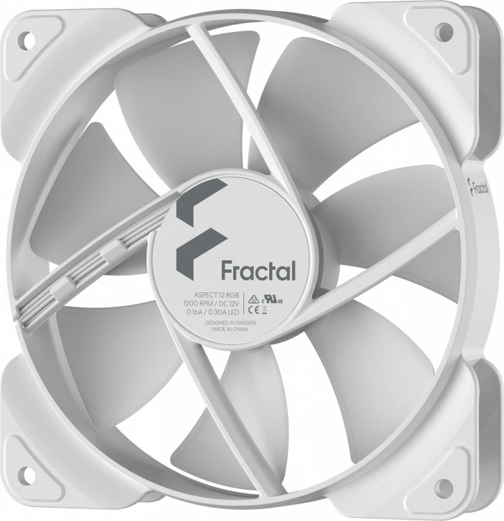 Ventilator za računalniško ohišje Fractal Design Aspect 12 RGB, 120 mm, bel