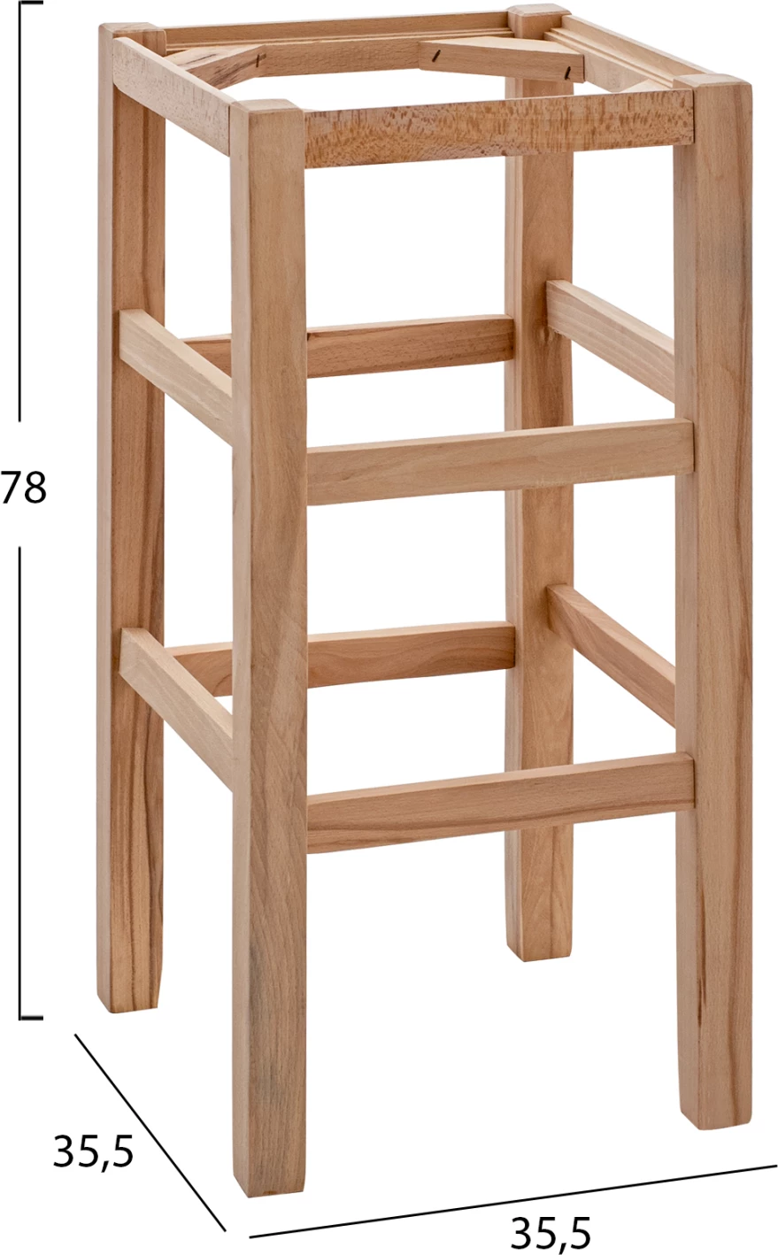 Leseni stol brez naslonjala iz bukovega lesa FH5583.02 35,5x35,5x78cm nebarvan