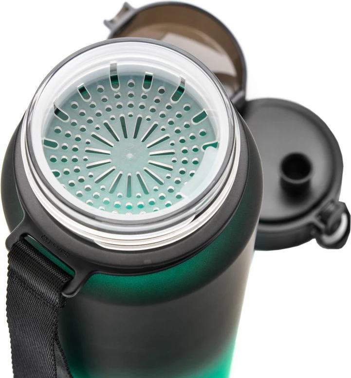Steklenica za vodo Meteor, univerzalna, črno-zelena