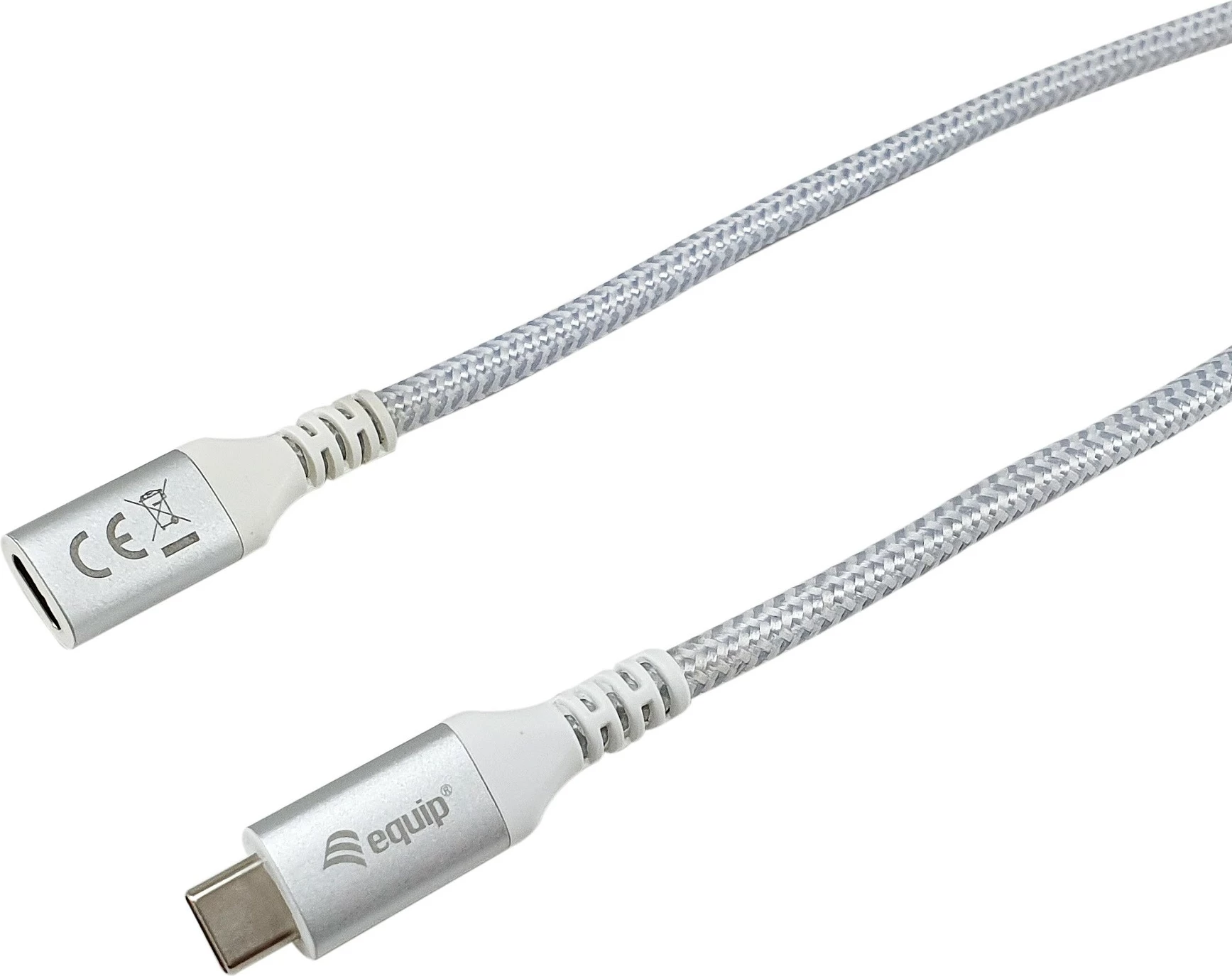 Podaljševalni kabel USB-C na USB-C Equip 128375, 0,5 m, 10 Gbps, 100 W, bel