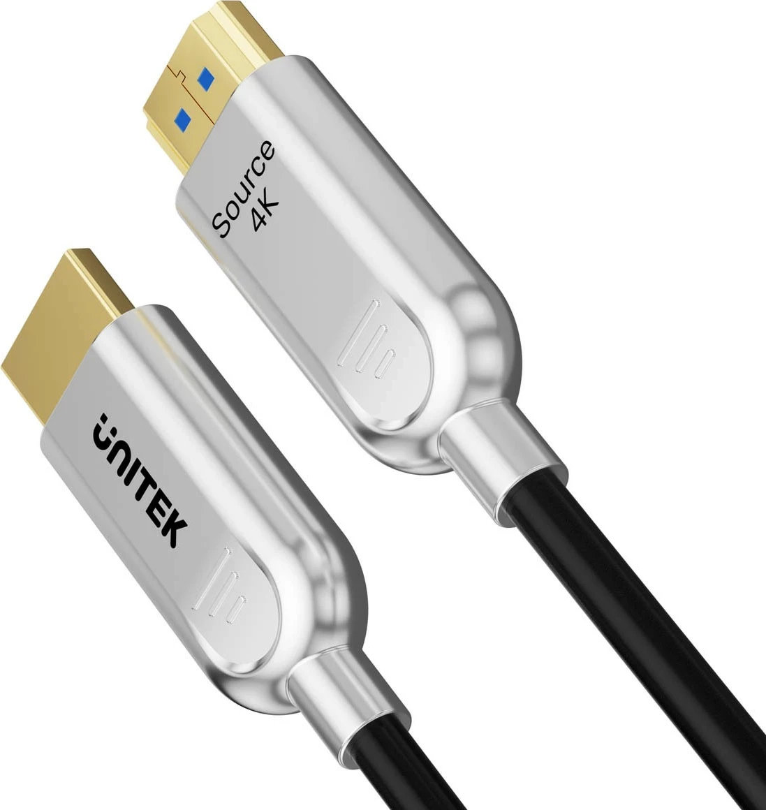 Optični HDMI kabel 2.0 AOC, 4K 60Hz, 30 m, srebrno-črn — Unitek
