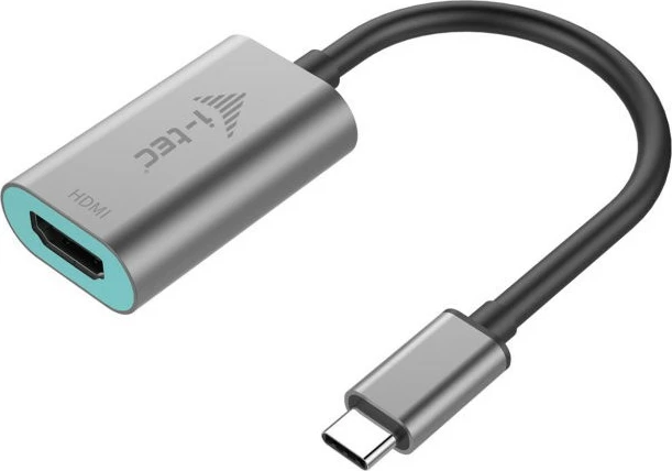 Adapter USB-C v HDMI I-Tec, 4K/60Hz, 0,15 m, kovinski, sivo/turkizen