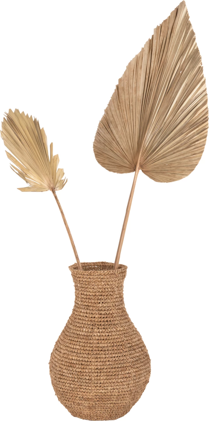 Stenska dekoracija FH7876 posušeni list palme v naravni barvi 30x102x3 cm