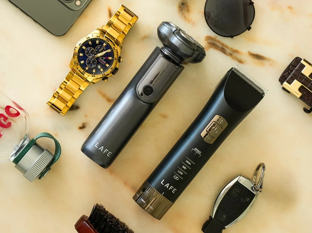 Strižnik za lase in brado Lafe MasterTrim LAFTRY47538, keramični rezili 45 mm, 3 hitrosti, 0,8–2 mm + glavniki 3–12 mm, 1800 mAh, z/ brez kabla, črn