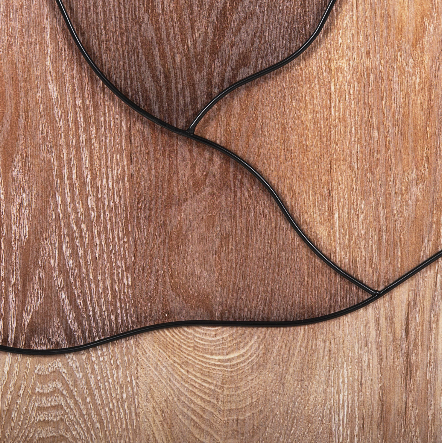 Stenska dekoracija FH4220 naravne barve lesa-črna kovina 60x3,5x93Hcm