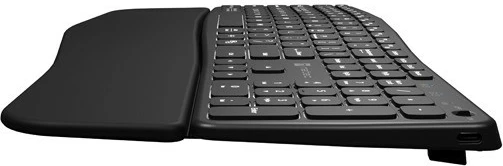 Ergonomska brezžična tipkovnica z osvetlitvijo Natec Porifera NKL-1995, Bluetooth + 2.4GHz, črna