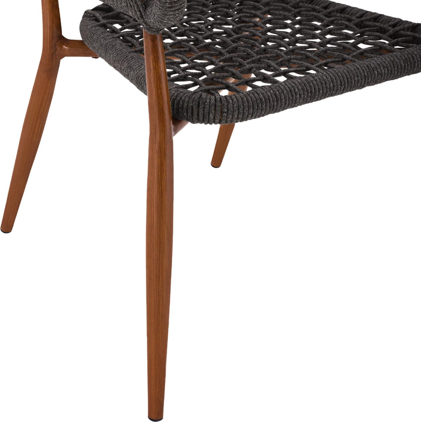 Aluminijasti naslanjač EULO FH5783.11 rjav-sintetični ratan siv 55,5x63,5x78Hcm