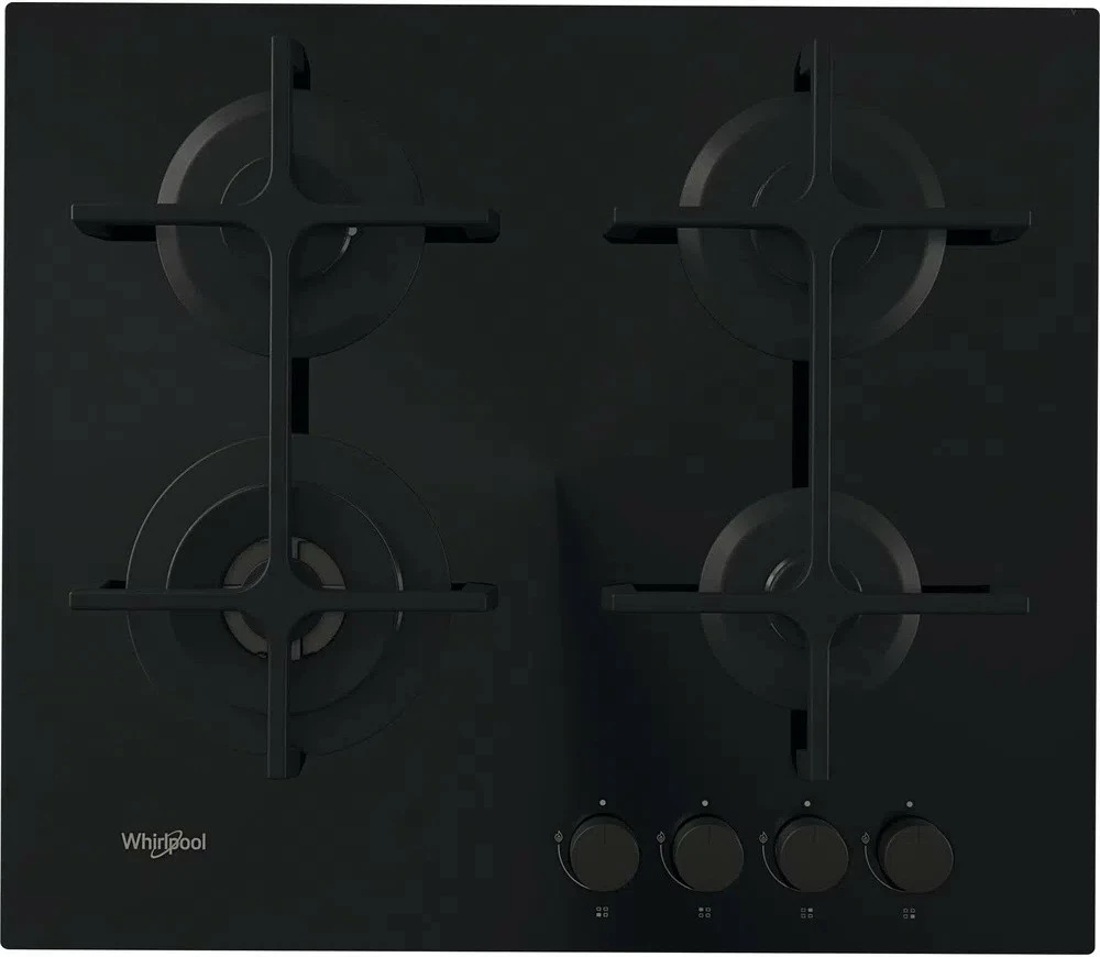 Plinska kuhalna plošča z gladkim steklom, Whirlpool AKT627NB1, 4 cone, črna