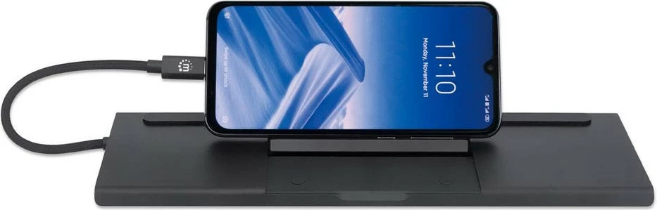 Docking postaja USB-C 11-v-1, 4K, 3 monitorji, MANHATTAN, črna