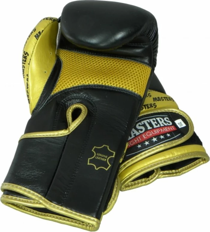 Boksarske rokavice RBT-PROFESSIONAL Masters 01101-10, moške, črne in zlate