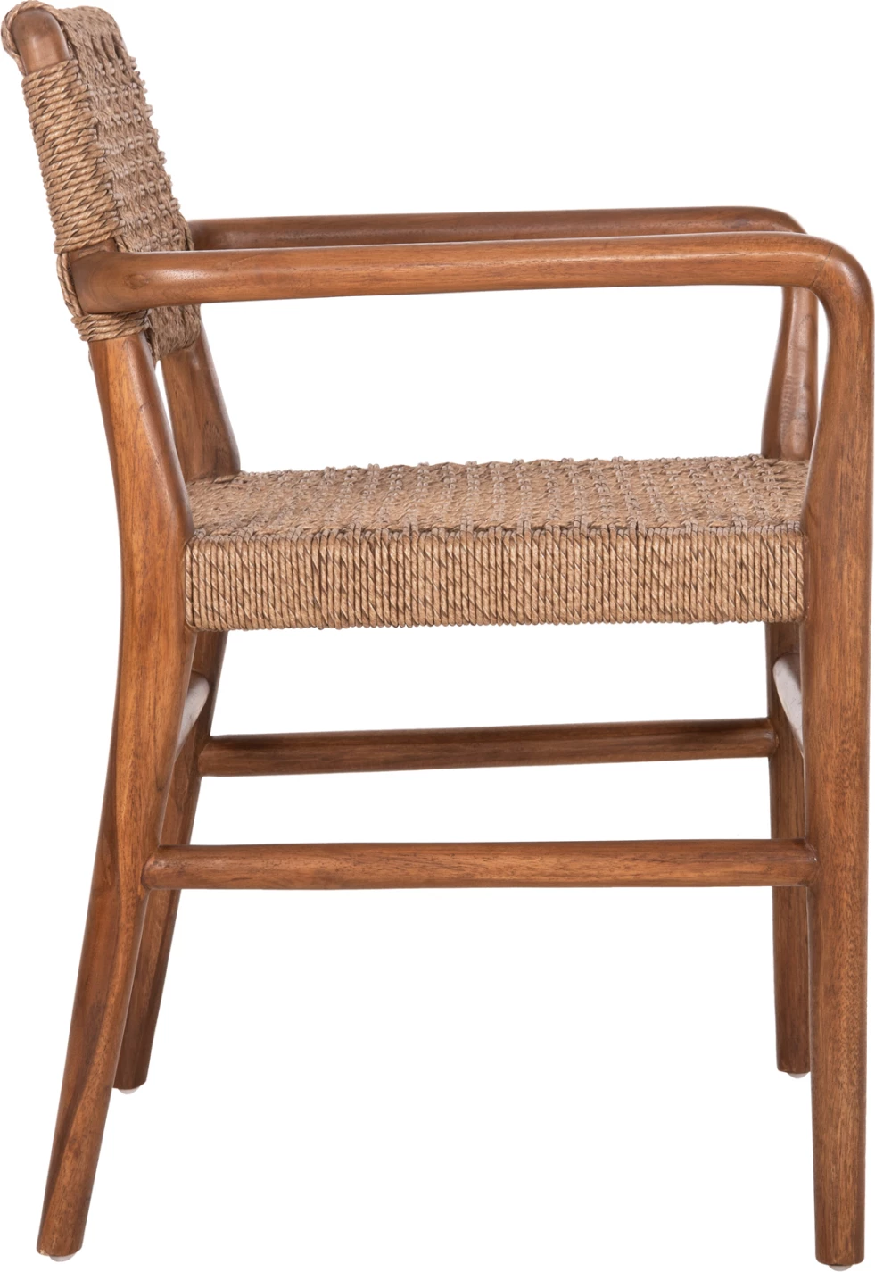 Jedilniški naslanjač ROSCO FH6132.01 iz tikovine v barvi oreha-VIRO vrv v rjavi 56x54,5x78Hcm