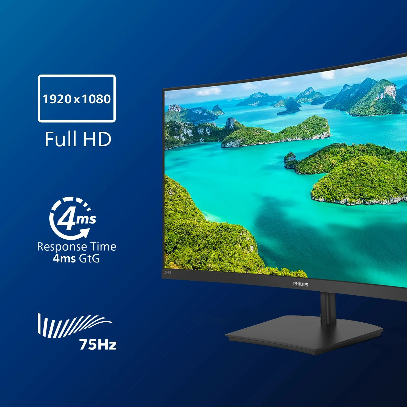 Zakrivljen 23,6" monitor Full HD Philips 241E1SCA/00, črn Zakrivljen 23,6" monitor Full HD Philips 241E1SCA/00, črn