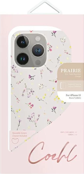 Ovitek za telefon UNIQ Coehl Prairie za iPhone 15 Pro Max, bež, z motivom cvetja