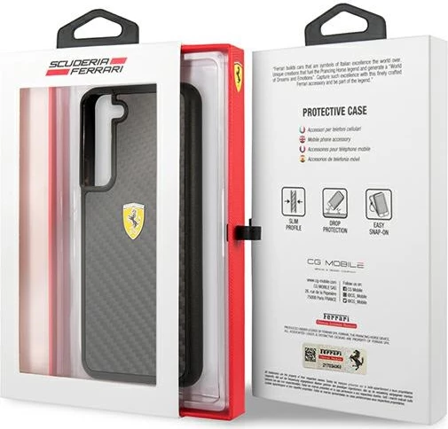 Ovitek iz ogljikovih vlaken Ferrari On Track za Samsung Galaxy S22+, črn