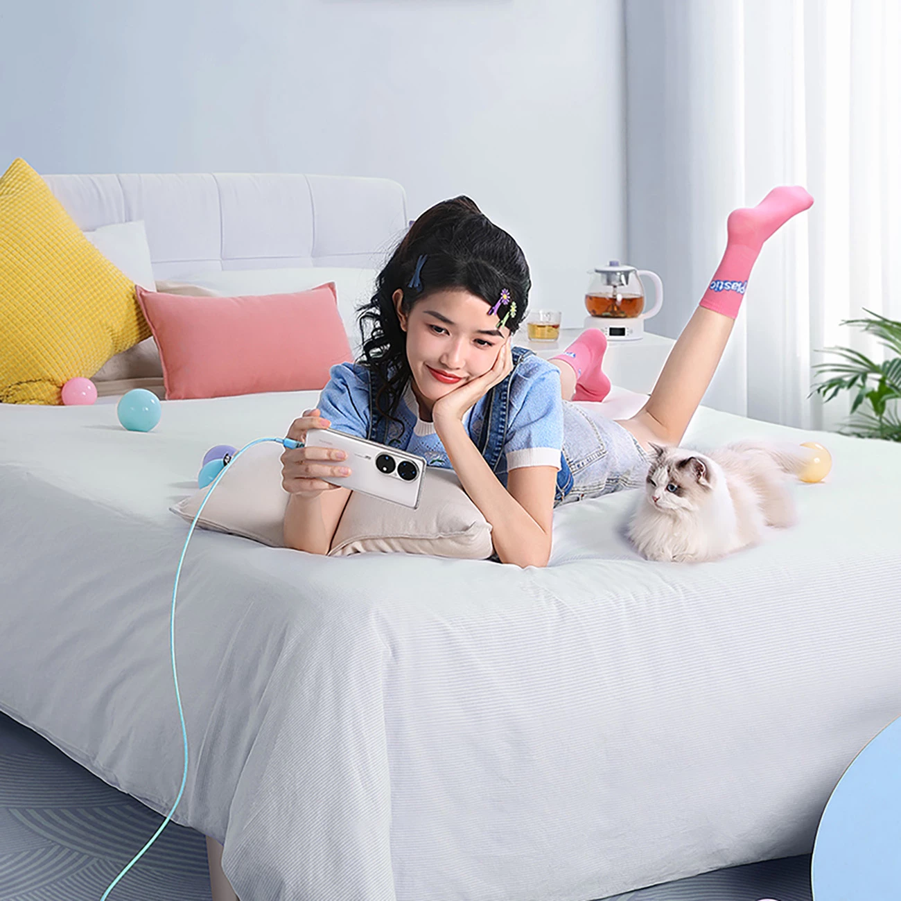 USB-C kabel za hitro polnjenje in prenos Baseus Explorer 2 m, 100W, senzor temperature, moder