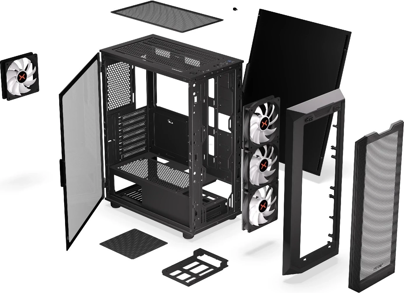 Midi Tower kaseta Orona KRUX, črna