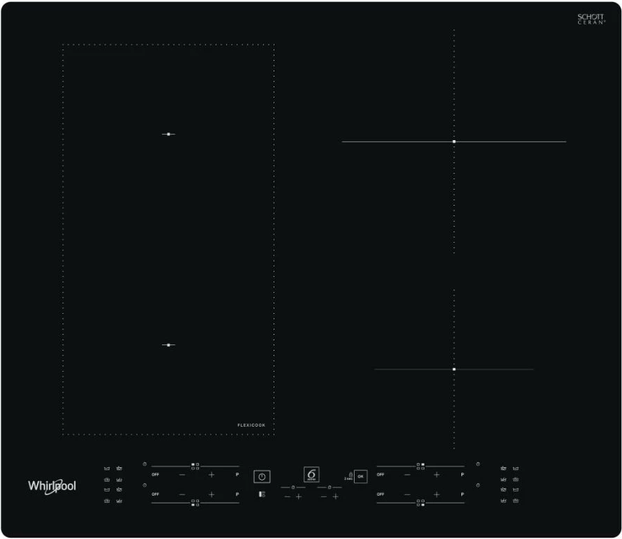 Indukcijska kuhalna plošča Whirlpool WLB3360NE, 4 zone, črna