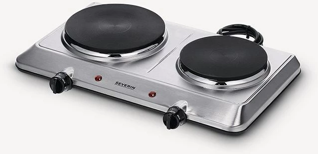 Električna kuhalna plošča, 2 kuhališča, inox, namizna Severin DK 1014