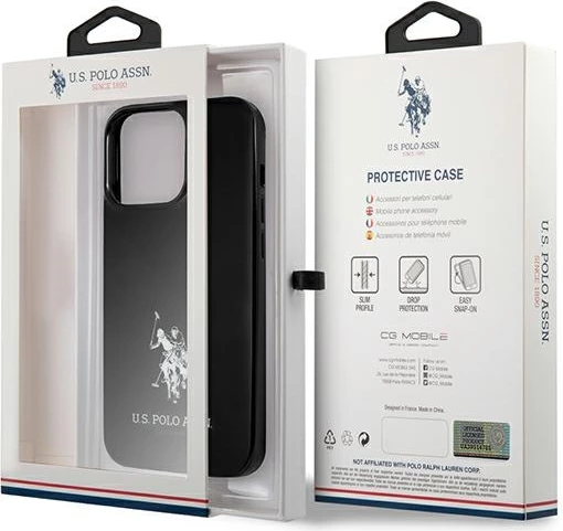 Trdo ohišje za iPhone 13 Pro Max, U.S. Polo Assn. USHCP13XUMHK, TPU, črno