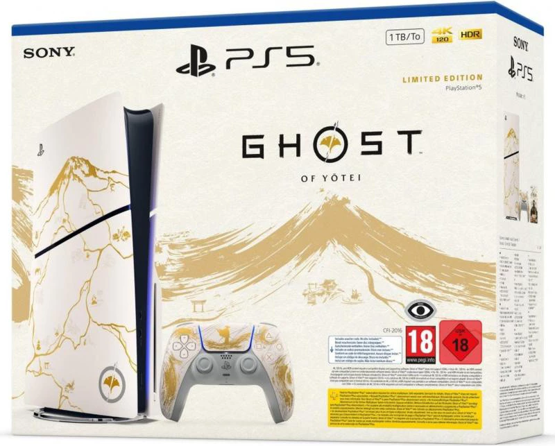 Igralna konzola PlayStation 5 Sony Ghost of Yotei Gold omejena izdaja Slim 1 TB, bela