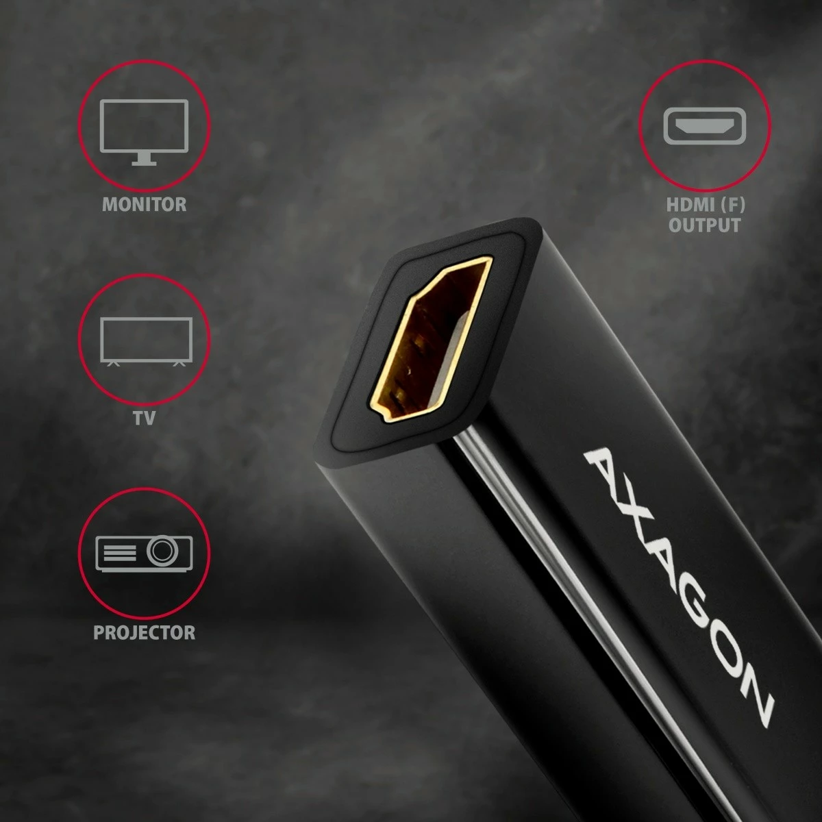 Aktivni adapter DisplayPort na HDMI AXAGON RVD-HI14N, 4K/30Hz, 18 cm, črn Aktivni adapter DisplayPort na HDMI AXAGON RVD-HI14N, 4K/30Hz, 18 cm, črn