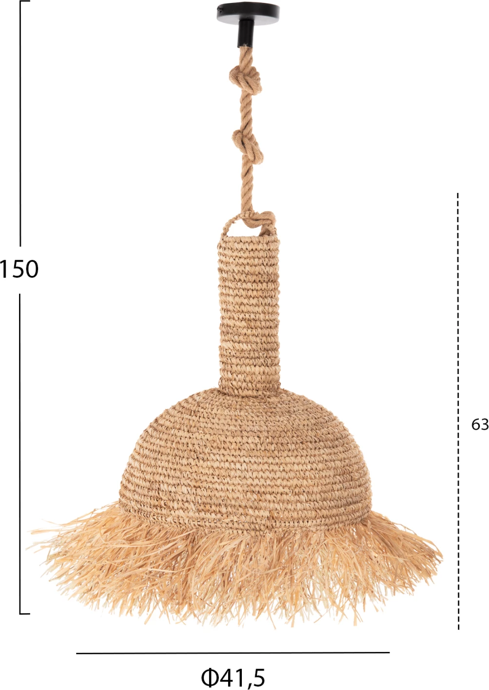 Stropna viseča svetilka set FH11923 vrv in vlakna posušenih palmovih listov Φ41.5Χ150H cm