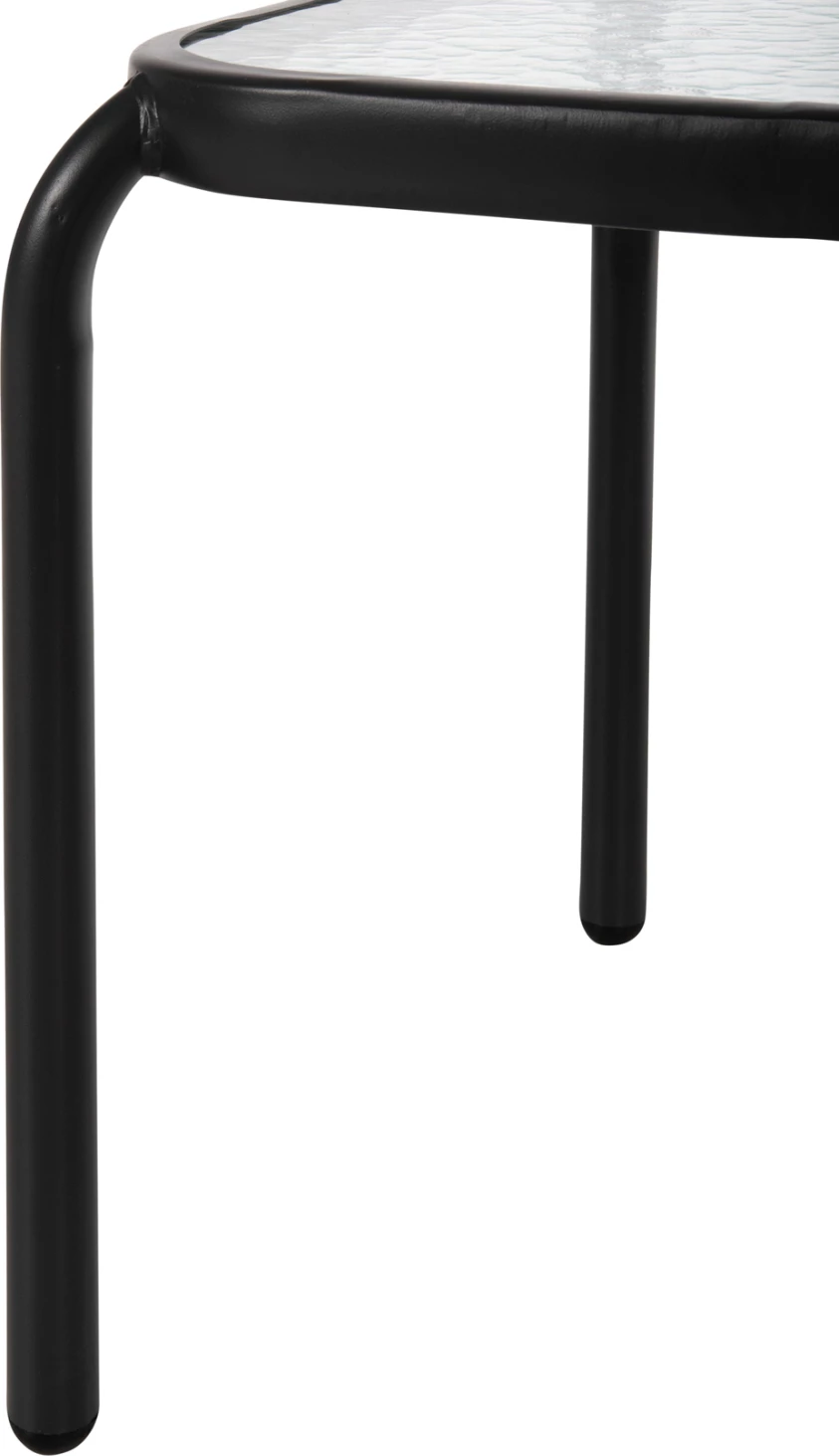 Kvadratna zunanja stranska miza DIDO FH5975.01 kovinska v antracit-steklu 41x41x43Hcm