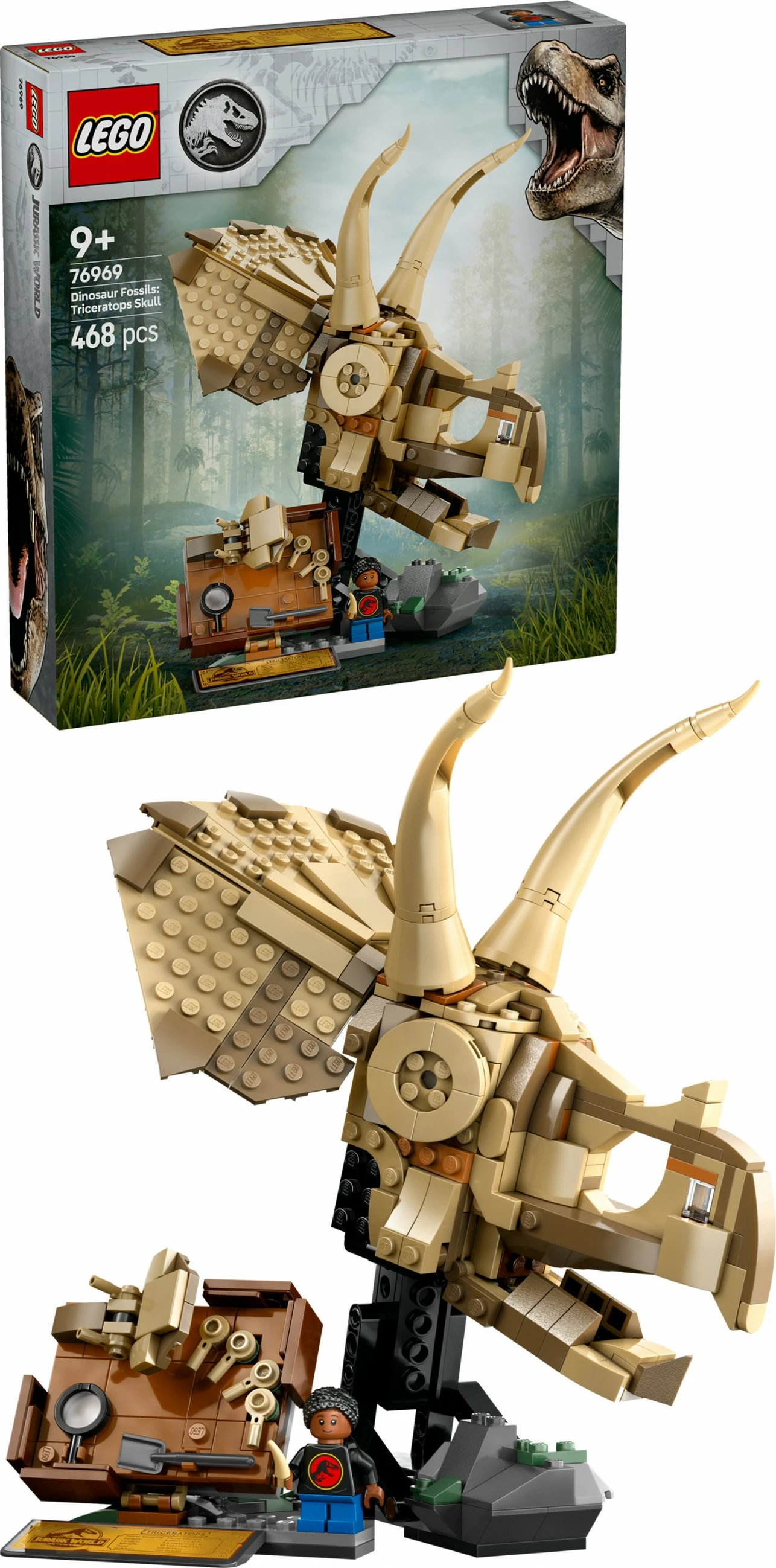 Model fosila Triceratopsa, LEGO Jurassic World 76969, 468 kosov, večbarven