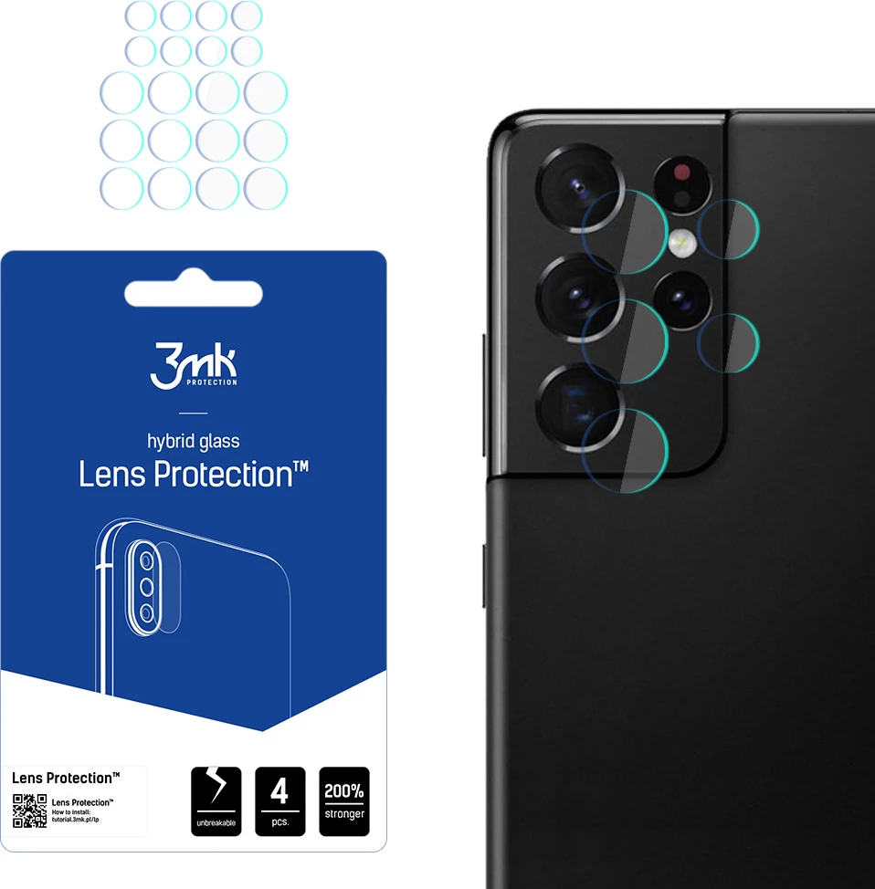 Zaščita leče za kamero 3mk Lens Protection za Samsung Galaxy S21 Ultra, 4 kosi